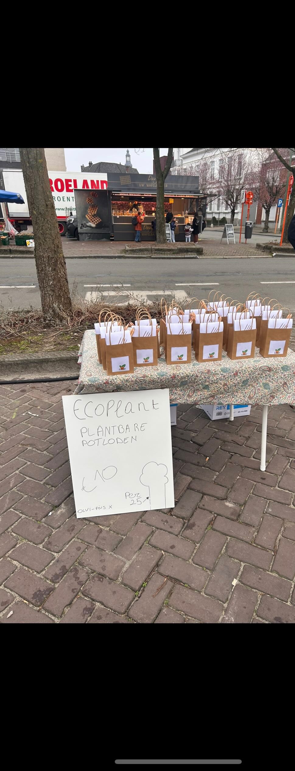verkoopstand op de markt