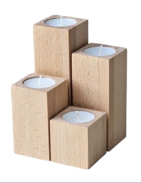 Houten kaarsen set